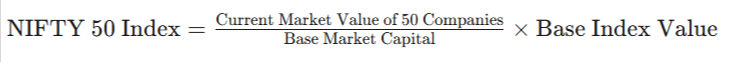 The formula for calculating the NIFTY 50